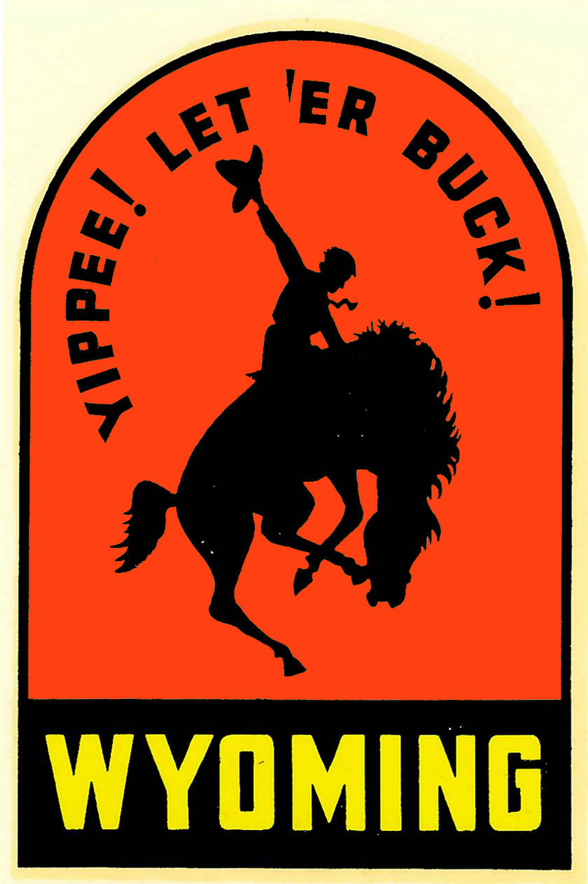 Wyoming (1) The Wonderland of America Vintage Vacation Sticker